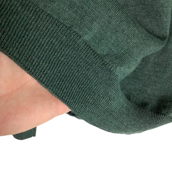 J Crew 100% Italian Merino Wool V Neck Pullover Sweater in Hunter Green - Picture 12 of 13